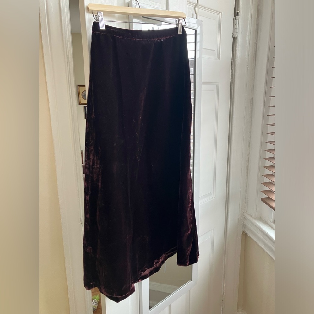 Brown velvet maxi skirt, April Cornell